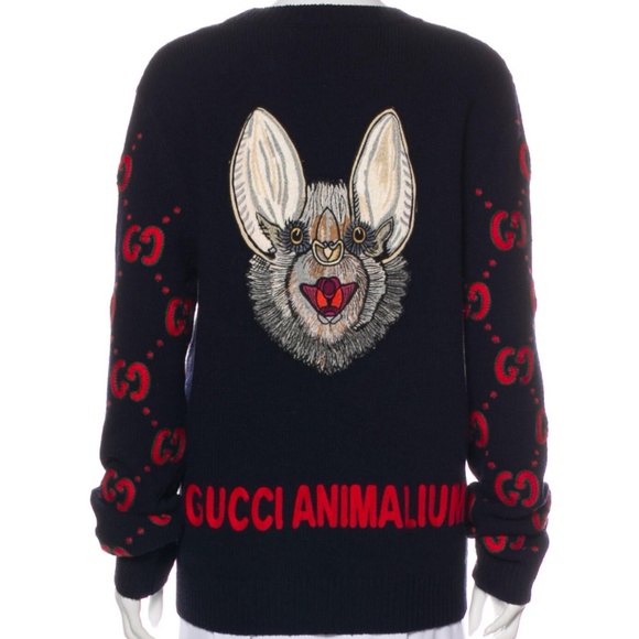 Gucci Other - 100% AUTHENTIC GUCCI GG & BAT EMBROIDERED GUCCIANIMALIUM SWEATER SIZE: L